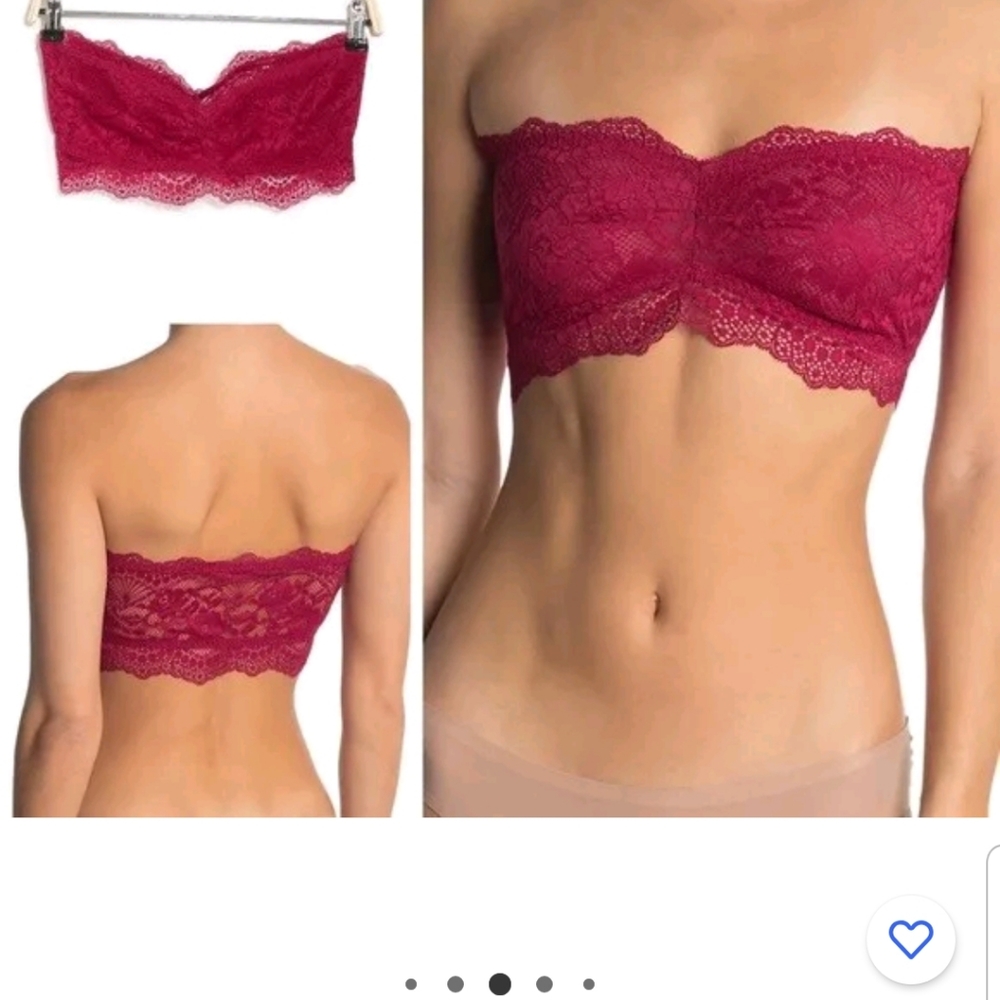 NWT Free People Lacey Looks Bandeau Burgandy bra L